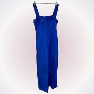 SugarLips royal blue tank top jumpsuit with ruffle straps | Sz S, NWT